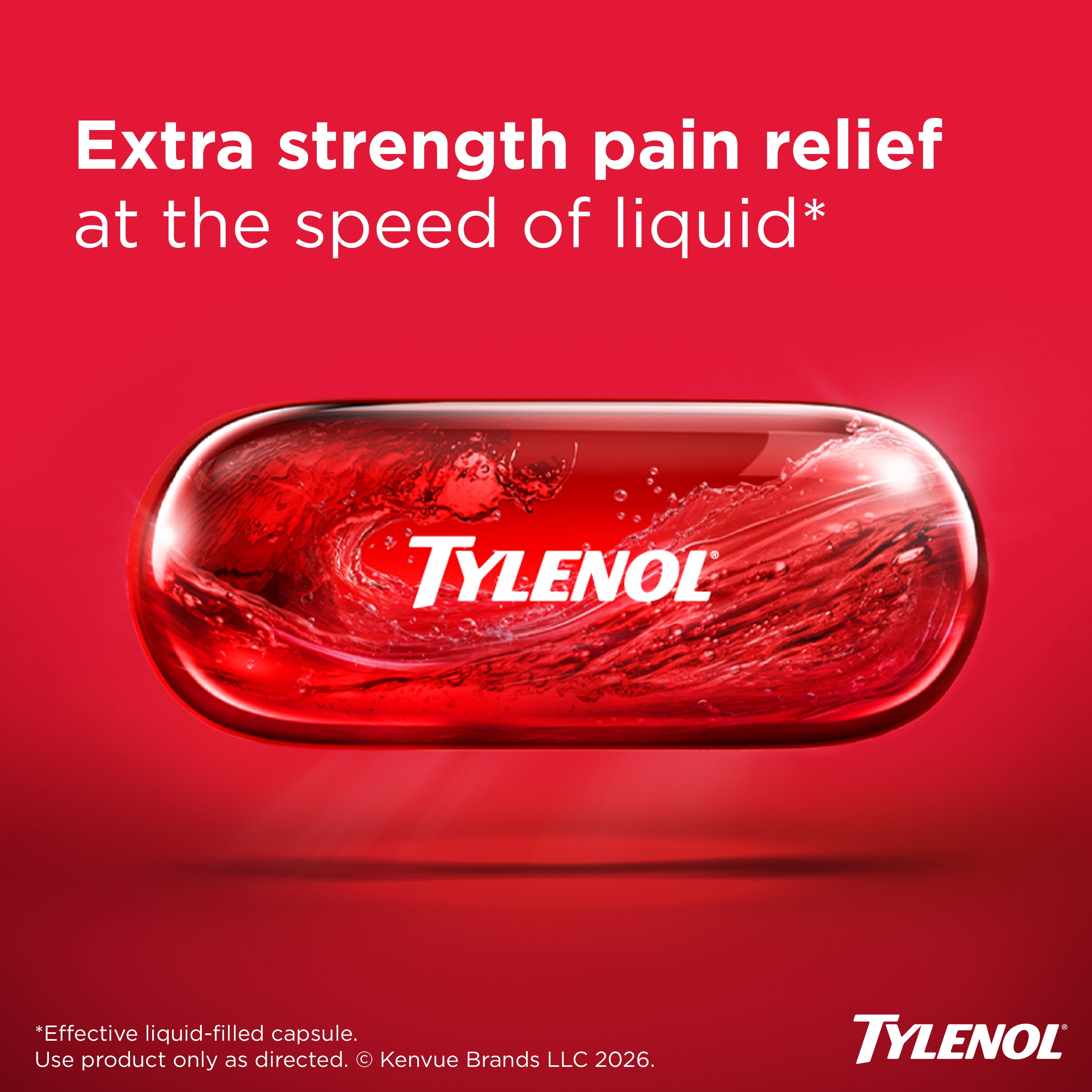 Tylenol Extra Strength Acetaminophen Liquid Gels, Fast, Strong Relief, Gentle on Stomach, 75 Count