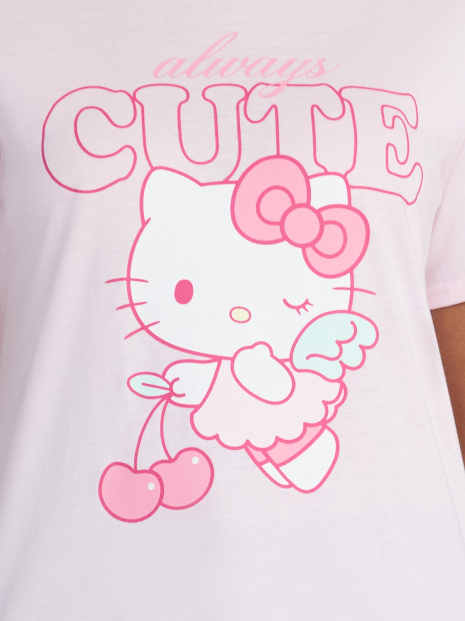Hello Kitty Women's Graphic Tee with Short Sleeves, Sizes XXS-XXL