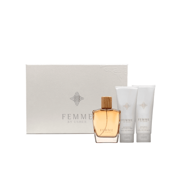 Usher Femme Perfume Gift Set for Women, 3 Pieces