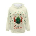 thumbnail image 5 of FOR U DESIGNS Christmas Deer Oversized Hoodies Sweatshirts Hooded Pullover for Women Size XL Long Sleeve Activewear Tops for Women Loose Fit Hoodie Tunic Winter, 5 of 7