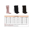 thumbnail image 2 of Ferndule Boos para mujer Botas altas de gamuza sintética Botas altas hasta la rodilla Botas anchas de pantorrilla, 2 of 8