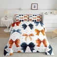 thumbnail image 2 of Manfei Cute Cartoon Bowknot Bedding Comforter Set,Colorful Polka Dots Twin Comforter Sets,Orange Blue White Bedding Set For Girl,Breathable Home Decor Reversible,2-Piece, 2 of 8