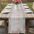 thumbnail image 4 of Summer Beach Table Runner 90 Inches, Pink Starfish Ocean Conch Grey Wood Grain Bed Runner Dresser Scarves Tabletop for Indoor Outdoor Parties/Ceremony/Banquet, 13" x 90", 4 of 9