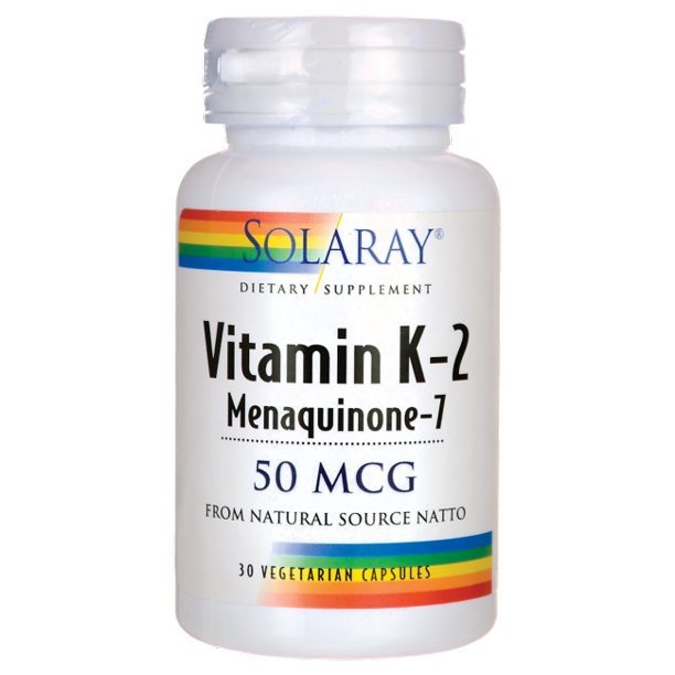 Solaray Vitamin K2 Menaquinone7 50 mcg 30 Veg Caps