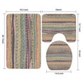 thumbnail image 3 of Yellow and Pink Geometric Boho Pattern Bathroom Rugs Sets 3 Piece,Toilet Cover Set,Absorbent Non Slip Bathroom Mats Sets with U-Shaped Contour Rug Toilet Rug Set, 3 of 5