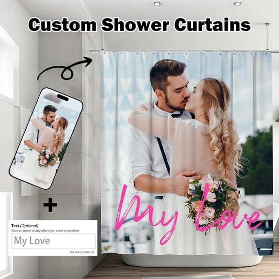 Custom Photo Shower Curtains for Bathroom 71" W x 71" L