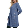 thumbnail image 4 of UVN Fall Dresses for Women Long Sleeve Casual Winter Dress with Pockets Buttons Side Tunic Dress, 4 of 9
