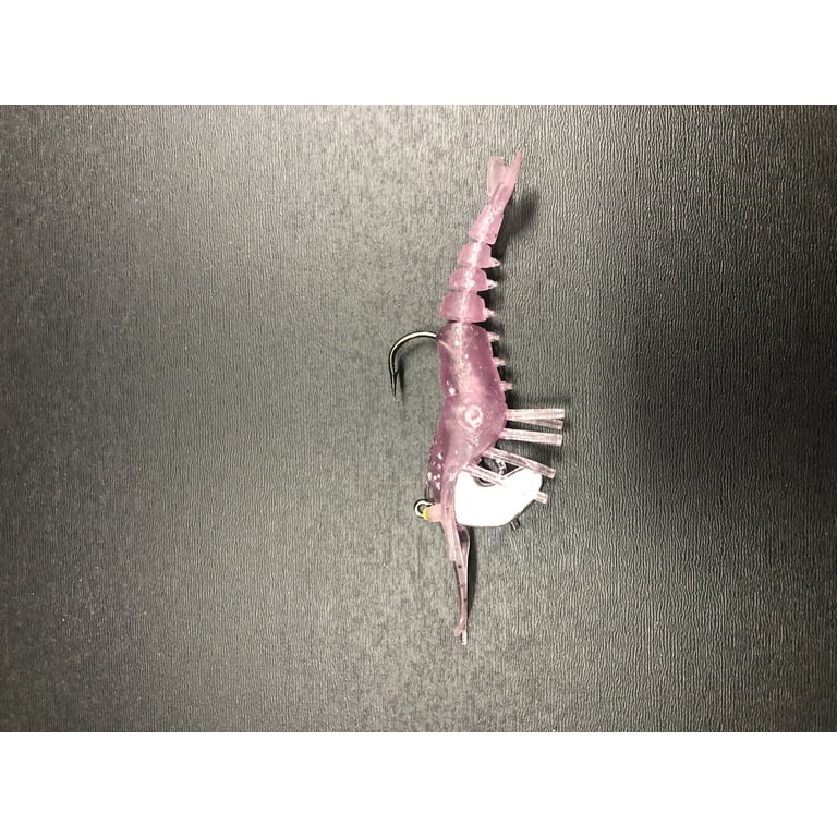 4 Piece Set Mojo Tackle Co. Artificial Shrimp Soft Plastic Lures  Purple  Rain 