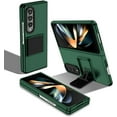 thumbnail image 6 of Phone Case for Samsung Galaxy Z Fold 3 5G 2021 with Slide Camera Cover Kickstand Stand Slim Protective Mobile Hard Hybrid Back Cell Accessories ZFold3 Z3 Fold3 3Z ZFold35G Women Men Red, 6 of 10