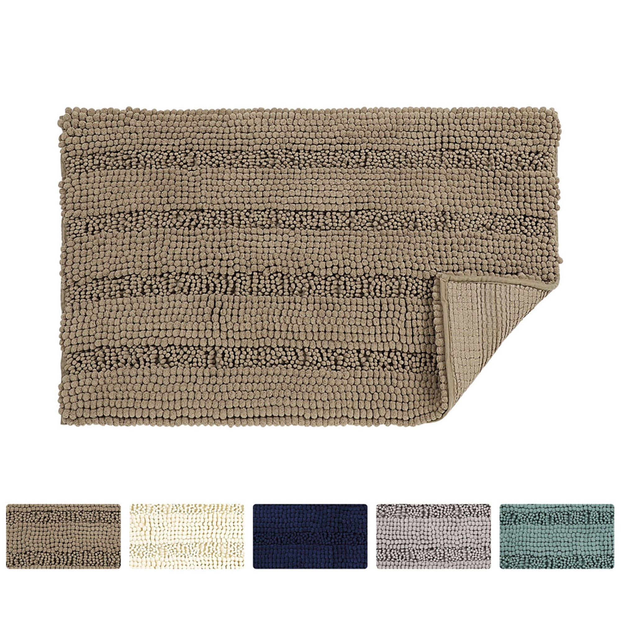 PiccoCasa Non Slip Bathroom Rug Shag Shower Mat Soft Thick Floor Mat