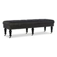 thumbnail image 1 of Linon Isabelle Upholstered 62" Long Bench Wood Legs in Charcoal Gray Fabric, 1 of 8
