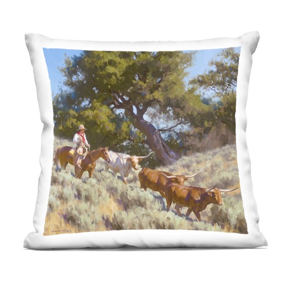 Stupell Industries Traditional Cowboy & Cattle Decorative Printed Throw Pillow Design by © Jimmy Dyer