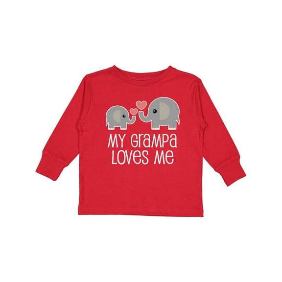 Inktastic My Grampa Loves Me Grandchild Gift Boys or Girls Long Sleeve Toddler T-Shirt