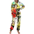 thumbnail image 2 of Gravity Falls Men's Hooded Jumpsuit - Zip Up One Piece Pajamas Soft Cozy Winter Warm Plush Loungewear, 2 of 8