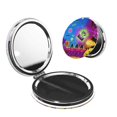 thumbnail image 1 of Qekee Geometry Dash Print Compact Makeup Mirror Folding Mini Pocket Mirror Portable Hand Mirror Double-Sided 2 x 1x Magnification for Woman Girls-Round Shape, 1 of 8