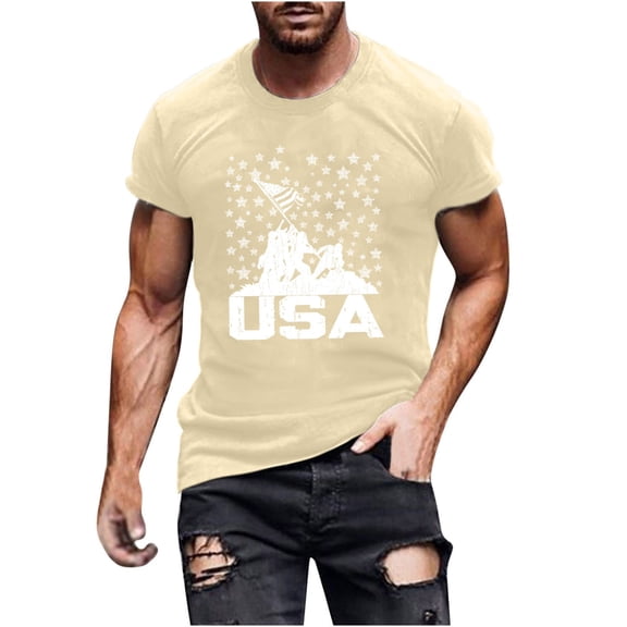 Vetsdori Short Sleeve Tshirts for Men Red White and Blue Summer Pullover Fourth of July Patriotic,Graphic Shirts Independence Day Casual Mens Tops