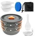 thumbnail image 1 of HORIALENCE Camp Cooking Utensils Set 1 Set Travel Cooking Set Orange Handles For People for Group of 2-3 Camping Portable, 1 of 8