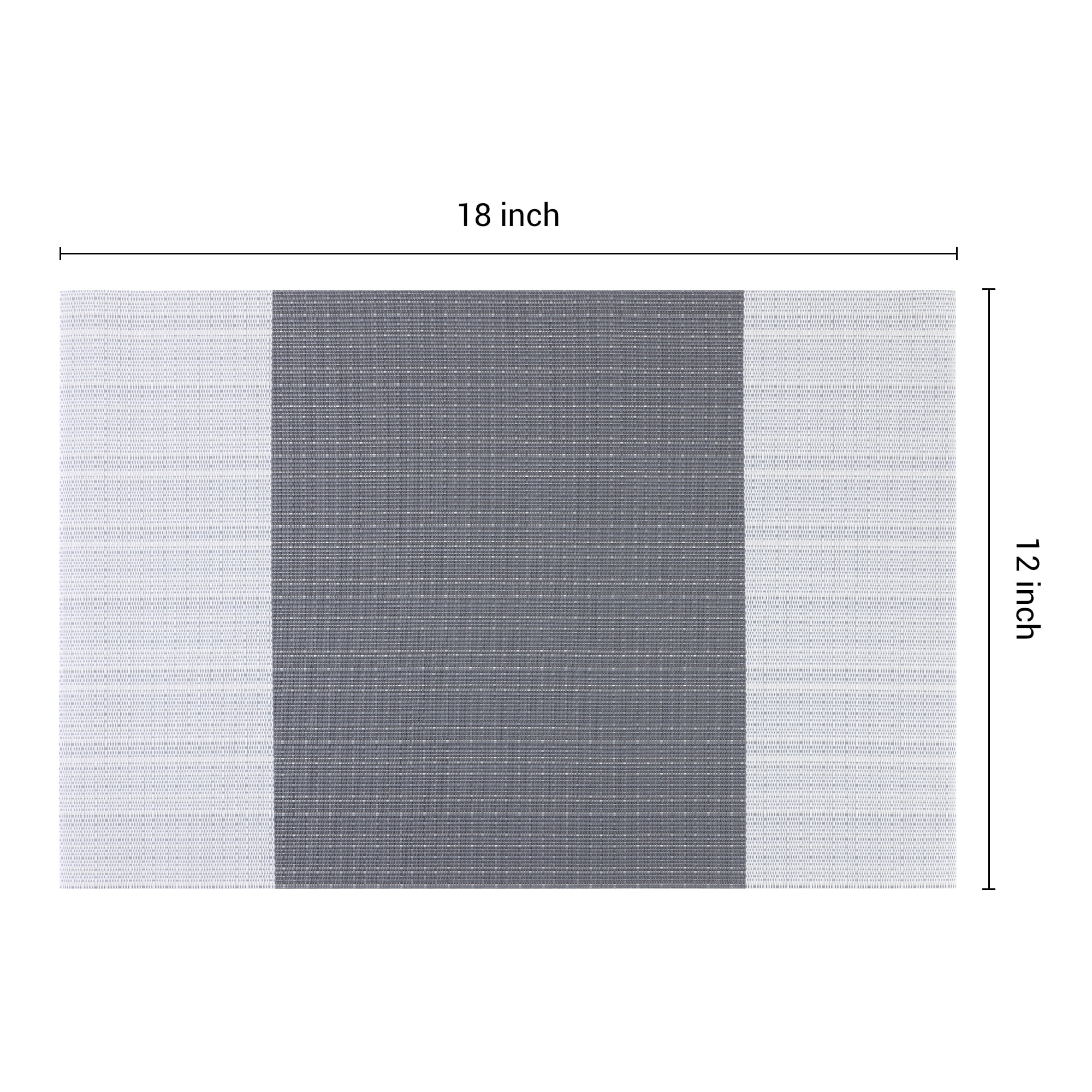 Unique Bargains Set of 6 Easy Clean Placemats for Kitchen Dining Table Decor Gray