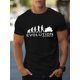 thumbnail image 1 of POASOD Men's Evolution Motorbike Graphic Cotton T-Shirt - Black Crew Neck Short Sleeve Tee with Bold White Print, Regular Fit Casual Streetwear for All-Season Comfort, Evolution Print Design, Comfort, 1 of 7