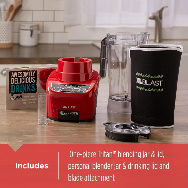 BLACK+DECKER XL Blast Drink Machine Blender, Red, BL4000R