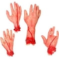 thumbnail image 2 of Juego de 4 manos y pies desprendidos para Halloween, partes del cuerpo rotas, sangrientas y aterradoras, accesorios y decoraciones para Halloween., 2 of 5