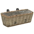 thumbnail image 3 of vidaXL Railing Planter Rectangular Brown Wicker PE Lining, 15.7" x 6.3" x 5.1", 3 of 14