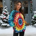 thumbnail image 2 of Yuyamidu Tie-dye Oversized Sweatshirt for Women Fashion Hoodie Sweatshirts with Pockets Casual Workout Pullover Fall Spring Winter Long Sleeve Crewneck Shirt Dating Travel Office Tops 2XL, 2 of 7