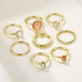 thumbnail image 2 of Boho Retro Stackable Rings Sets for Teen Girls Women,Peak Sea Wave Compass Turquoise Rhinestone Knuckle Joint Finger Kunckle Nail Ring Sets, 2 of 5