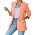 thumbnail image 3 of Hontri Women's Blazers & Suit Jackets, Women's Casual Light Weight Thin Jacket Slim Coat Long Sleeve Blazer Office Business Coats Jacket Orange L, 3 of 9