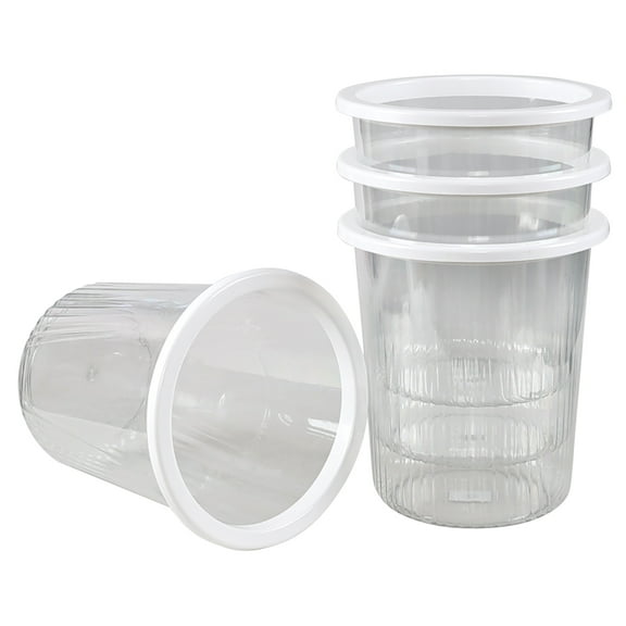 Begale 2.6 Gallon Acrylic Clear Round Wastebasket Trash Can, Plastic Round Garbage Container Bin for Bathroom, Bedroom, Kitchen, Office