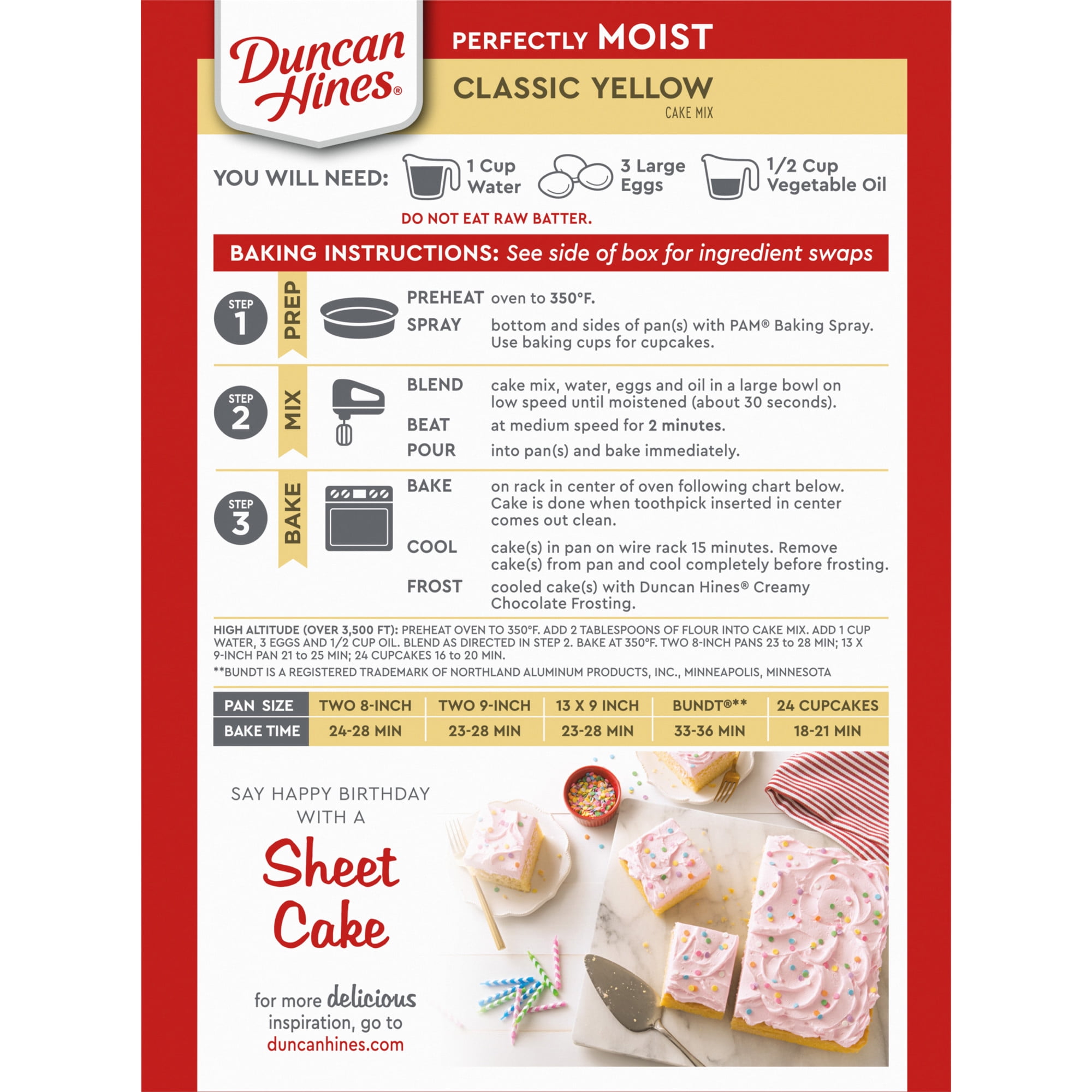 Duncan Hines Classic Yellow Deliciously Moist Cake Mix 15.25 oz
