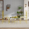 thumbnail image 6 of Diubas 3 Piece Bistro Set Outdoor, Patio Bistro Sets Patio Table and Chairs Set of 2 with Padded Cushion for Yard and Balcony, Yellow, Butterfly Backrest, 6 of 7