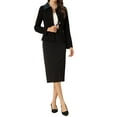 thumbnail image 2 of INSPIRE CHIC Manteau Caban d'Hiver pour Femme Élégant à Col Rabattu Contrastant avec Poches, Simple Boutonnage, Noir, TP, 2 of 5