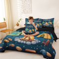 thumbnail image 4 of Catabedysis Cartoon Camping 7 Pieces Full Size Bedding Sets,Happy Camping Tent Print Full Size Bed in a Bag For Boys,Multicolor,Black Reversible, 4 of 7