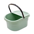 thumbnail image 1 of Lavabo para baño de pies, bañera de para pies, portátil, de 12 l, con soporte para teléfono de 30 cm de altura, para hotel, para ver la te verde, 1 of 8