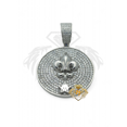 thumbnail image 4 of M/S.Drishya Gems And Jewels Men's Fleur De Lis Pendant Gifted Round Charm 925 Silver, 4 of 5