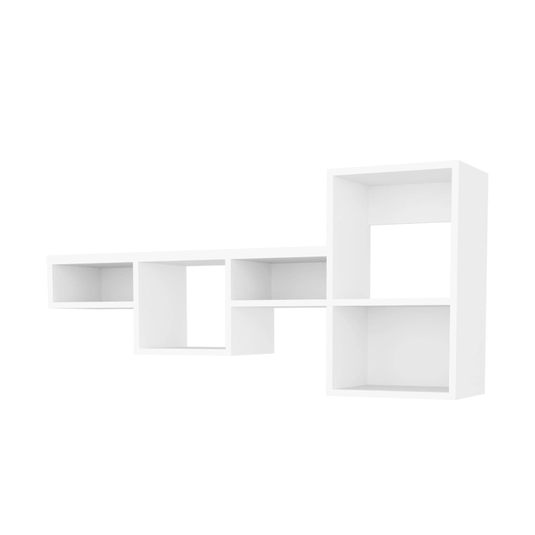 Modern Shelf Unit, 5 Shelves, White - Space Home Decor 5-shelf Contemporary Enhancement