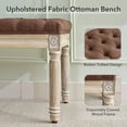 thumbnail image 7 of Farmhouse Fabric Entryway Bench, Brown, 7 of 7