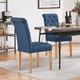 thumbnail image 2 of Topeakmart 2pcs Classic Fabric Upholstered Tufted Dining Chairs, Blue, 2 of 7