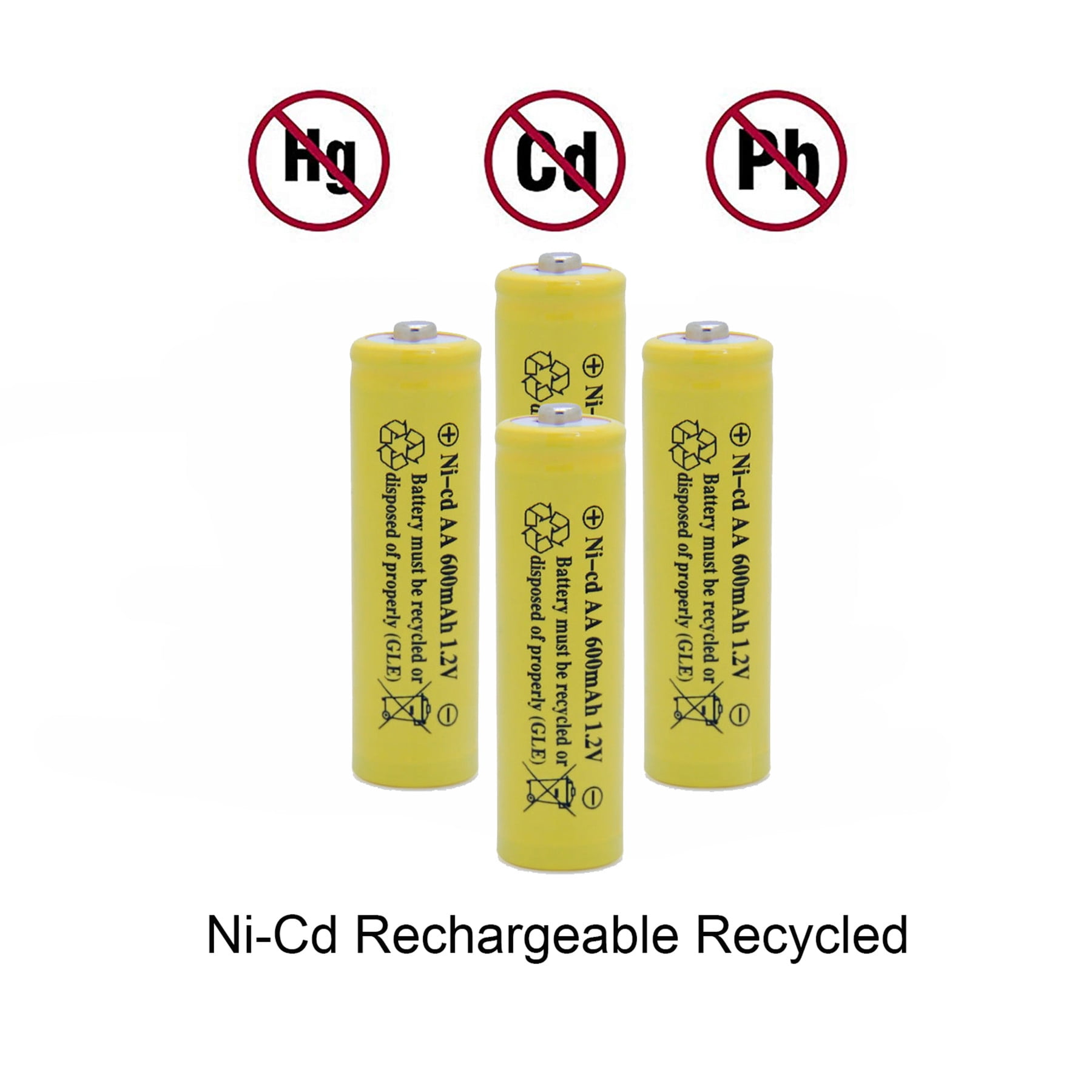 24 Pack Ni-Cd AA 600mAh 1.2 Volts AA Rechargeable Batteries for Garden Lights Remotes Mice Cell