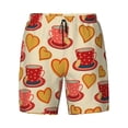 thumbnail image 4 of Lsque Mens Swim Trunks Cups of Tea Pattern - Bathing Suit Compression Liner - Beach Swim Shorts Swimwear - (S-3XL) - Stretch Quick Dry -Small, 4 of 9
