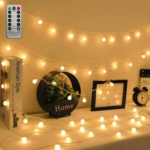 Cadena de luces ZIMINGU, 6 m, 40 LED, con forma de globo, resistente al agua, USB