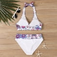 thumbnail image 5 of JoveMarine Swimsuit for Women Printed Two Piece Bikini Set with Padded Cups Wireless Flattering Push Up for Summer,White XL, 5 of 8