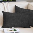 thumbnail image 2 of Black Burlap Texture Pillow Covers 16"x24", Farmhouse Vintage Black Soft Brushed Microfiber Breathable Throw Pillow Covers, Decorative Pillowcase with Zipper for Couch Sofa Bedroom Living Room, 2 of 9