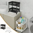 thumbnail image 1 of Yeciiwht Multi-function Rolling Cart Bathroom Organizers and Storage Rack with Wheels & Hook, Portable Movable Storage Shelves Snack Rack Storage Basket for Bathroom, Kitchen, Space Saving, 1 of 7