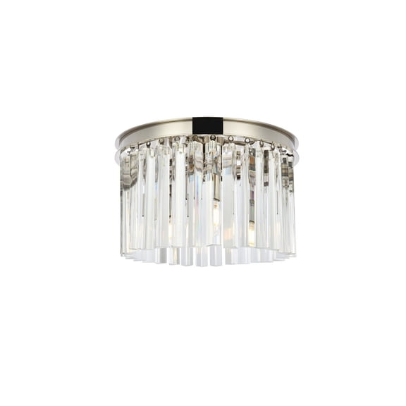 Elegant Lighting Sydney 16" 3 Light Royal Crystal Flush Mount