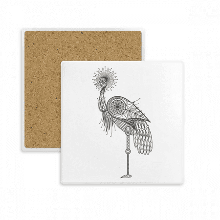 

Bird Brave Beauty Feather Square Coaster Cup Mat Mug Subplate Holder Insulation Stone