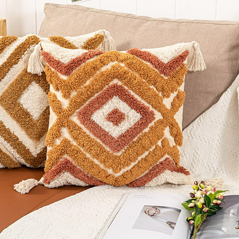 Cream macrame cushion online