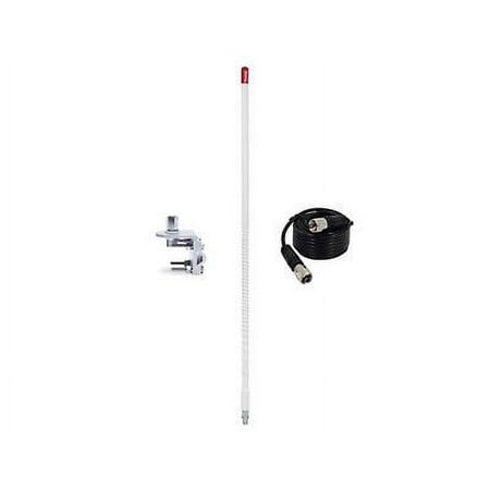 NEW FIRESTIK KW3 W 3FT WHITE CB ANTENNA,18FT COAX, BRACKET & STUD