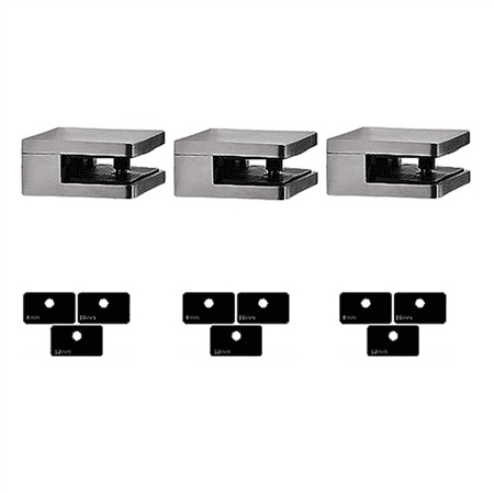 

3 Pieces of Stainless Steel Glass Clips Adjustable Glass Shelf Brackets Glass Stair Guardrail Fish Mouth Fixing Clips